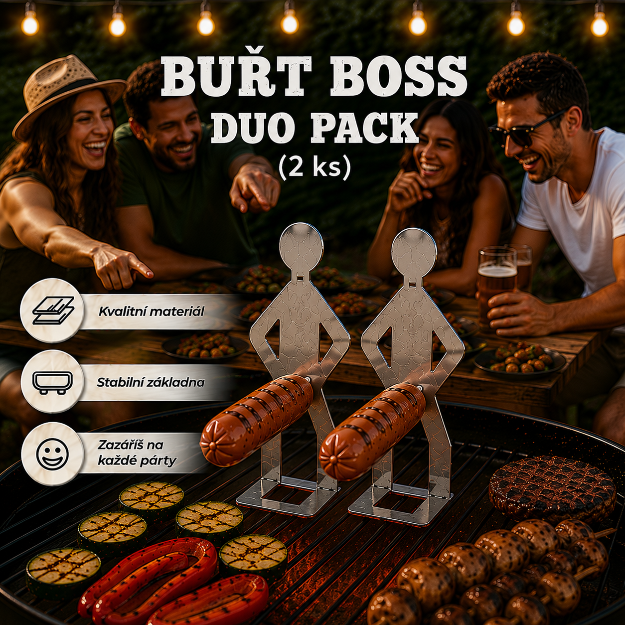 Buřt Boss v akci na grilu